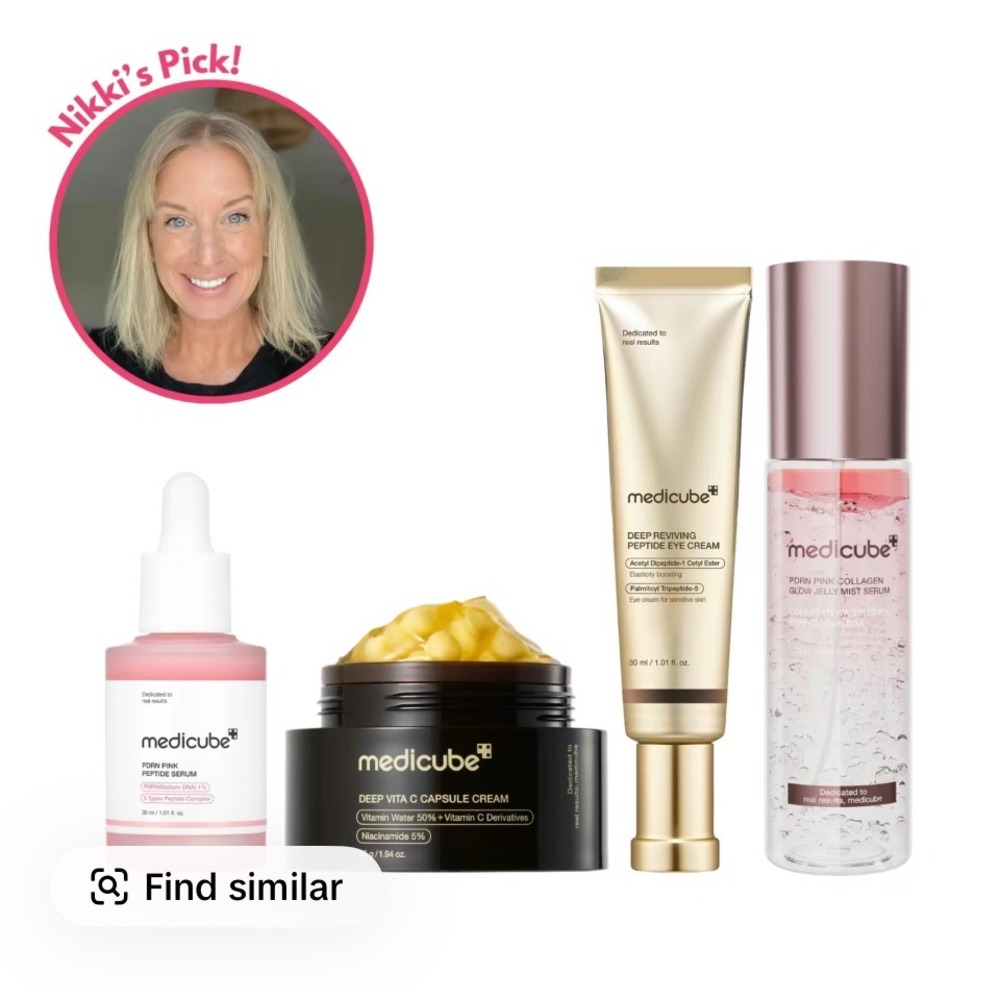 Medicube Deep Vita C Cream Peptide Eye Cream PDRN Pink Serum & Mist Skincare Set